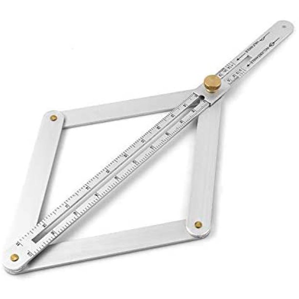 Regla de medición de múltiples ángulos de aleación de aluminio, transportador de carpintería, herramienta de medición de carpinteros DIY