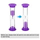 thumbnail image 4 of Temporizador de arena de 3 minutos Uxcell, paquete de 4 relojes de arena pequeños, reloj de arena morado, 4 of 5