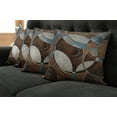 thumbnail image 5 of Ambesonne Abstract Throw Pillow Cover 4 Pack, Grunge Vintage Rounds, 24", Umber Slate Blue, 5 of 5