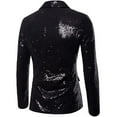 thumbnail image 3 of Men Tuxedo Suit Gentleman Dance Sequins Coat Blazer Jacket Red S, 3 of 3