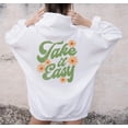 thumbnail image 3 of TAKE IT EASY Graphic Unisex Fleece Hooded Sweatshirt, 3 of 11
