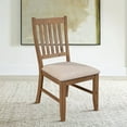 thumbnail image 6 of Tess 24 Inch Set of 2 Dining Side Chair Slatted Back Beige Cushion Brown, 6 of 6