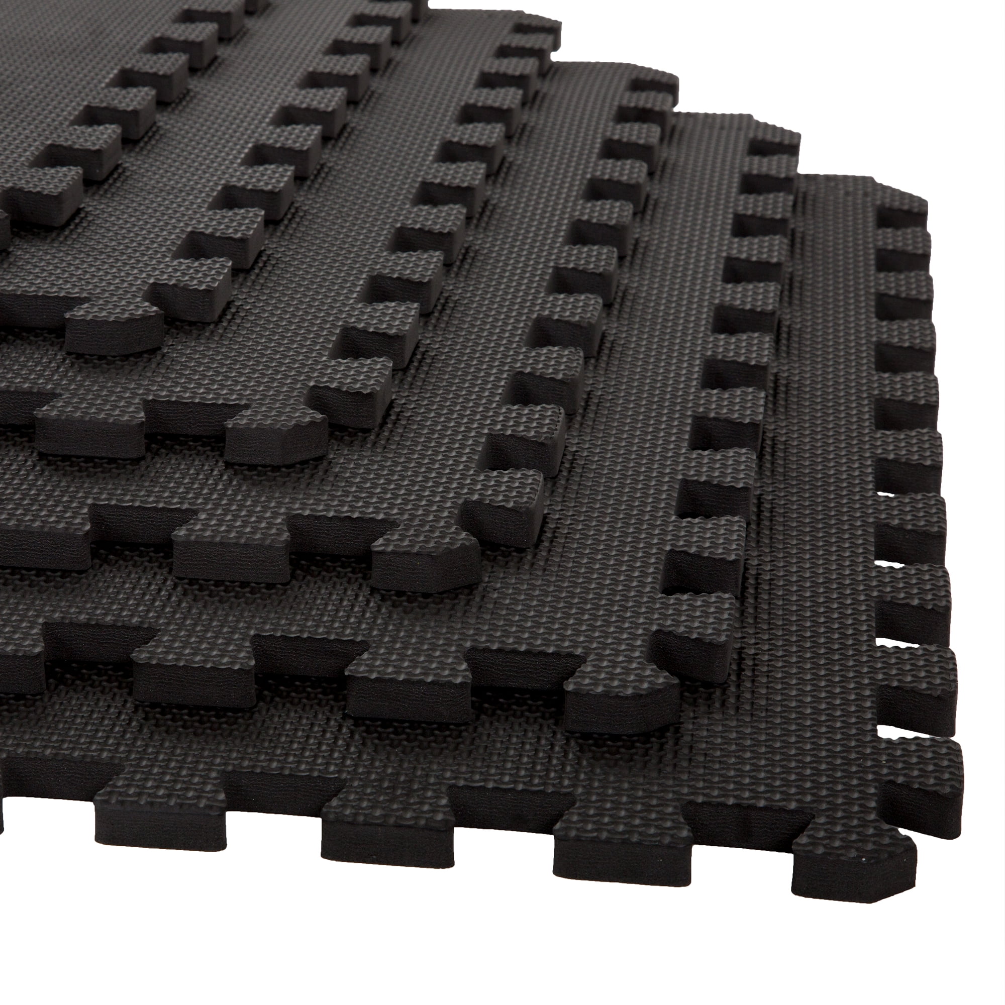 6 Large Black EVA Floor Mats Soft Foam Interlocking Gym Exercise Home Play 