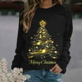 thumbnail image 6 of Women's Christmas Sweatshirt Christmas tree Graphic Print Long Sleeve Crewneck Pullover Loose Casual Holiday Party Ugly Xmas Top, 6 of 6