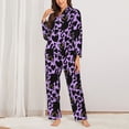 thumbnail image 2 of Honeii Cartoon Black Cats print Women's Pajama Sets Long Sleeve Button Down Sleepwear Nightwear Soft Pjs Lounge Sets-, 2 of 7