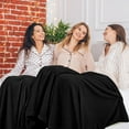 thumbnail image 5 of 6 Pack Sherpa Fleece Throw Blankets Bulk 50"x 60" Soft Plush Wedding Throw Blankets for Couch Sofa Spa Sleepover Party Favor Supplies Travel Guest Room Home Decor (Black), 5 of 5