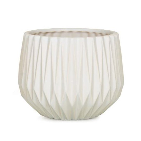Matte White Adelaide Patterned Planter