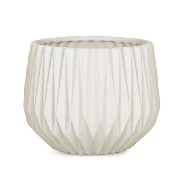 Matte White Adelaide Patterned Planter