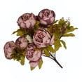 thumbnail image 3 of Ramo de flores de peonía artificial Oficina en casa Decoración floral falsa Boda Ramo de flores de seda, Cameo Marrón seitruly HA7181-03B, 3 of 6