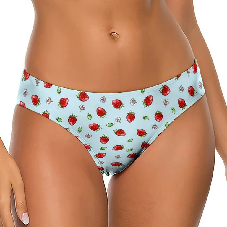 Cute Strawberry Women's Thongs Sexy T Back G-Strings Panties Underwear  Panty 