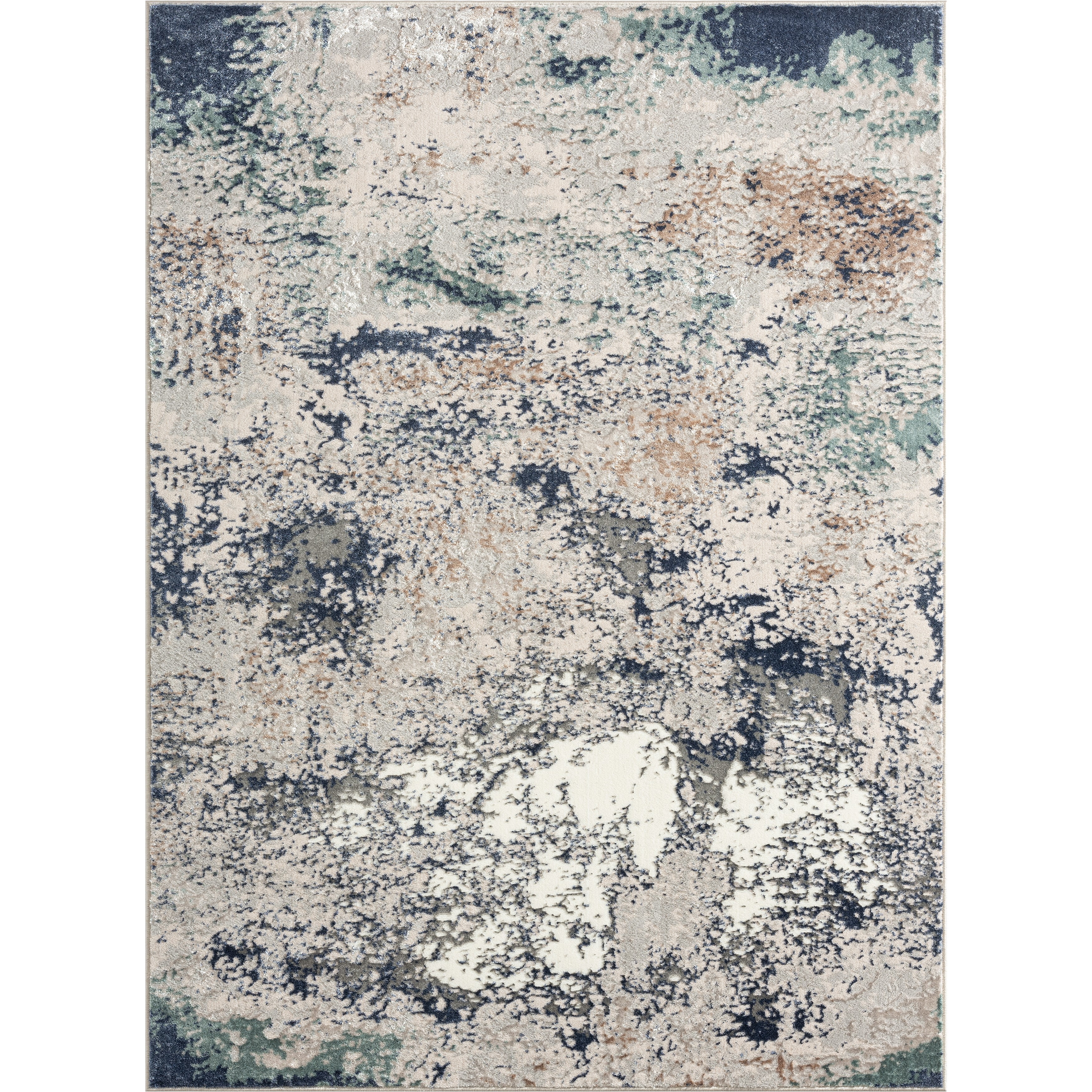 Harlow Hill Bethany 7'5" x 9'5" Grey/Teal Abstract Durable Indoor Area Rug