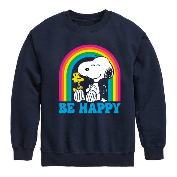 Peanuts - Be Happy Rainbow - Toddler & Youth Crewneck Fleece Sweatshirt