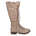thumbnail image 2 of New Women Breckelles Georgia-75 Leatherette Knee High Lace Up Combat Boot Size, 2 of 5
