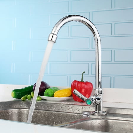 - Simple Chrome Kitchen Faucet Basin Sink Tap Single Lever Only For Cold Water