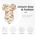 thumbnail image 4 of KLL Women 's Crew Neck Bodysuit Jumpsuits Dachshund Print Short onesies Stretch T Shirts, 4 of 7