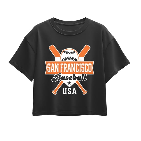 Instant Message - Baseball San Francisco Short Sleeve Boxy Graphic T-Shirt