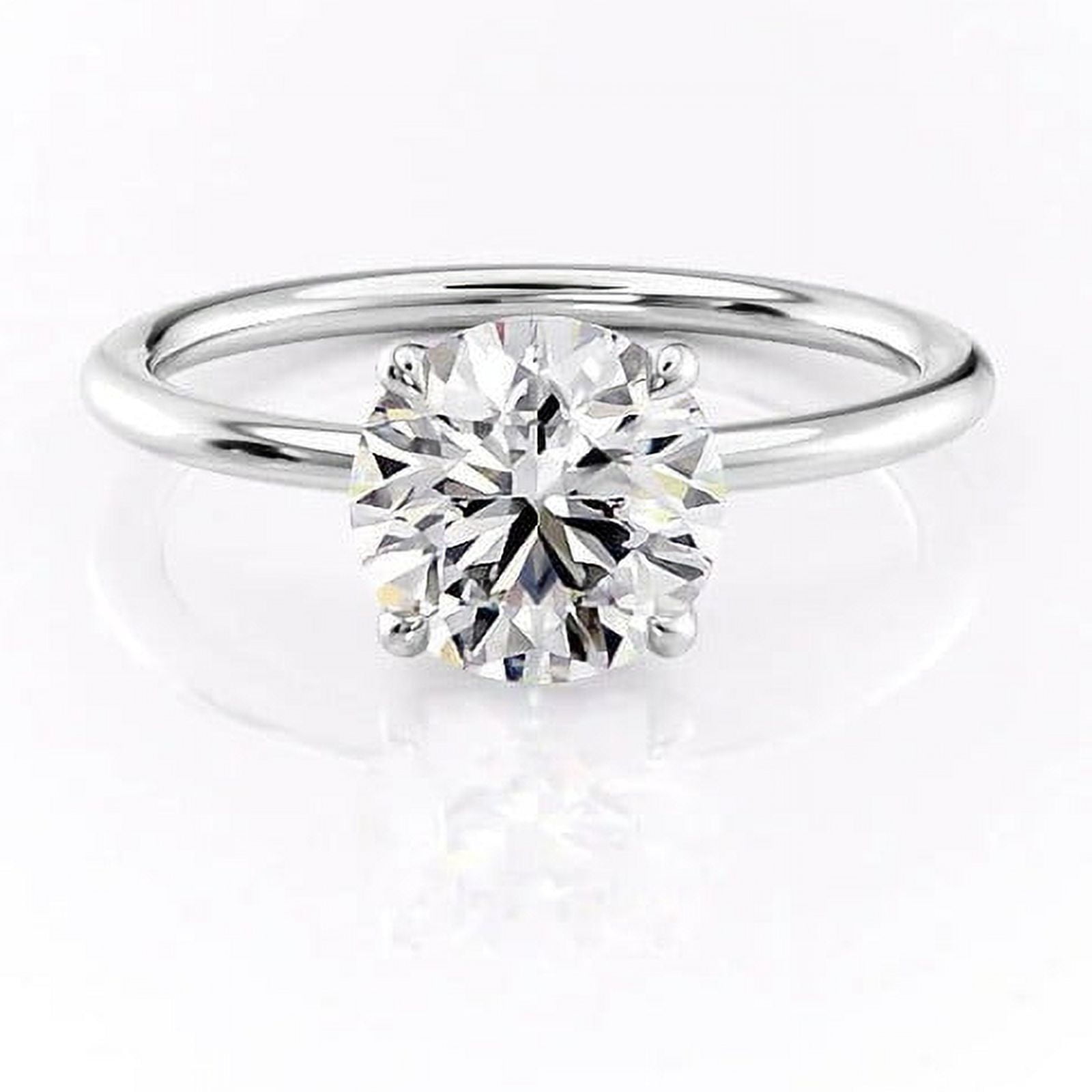 Solitaire Jewels 2.00Ct Round Moissanite Diamond Solitaire Engagement Ring 14K Gold