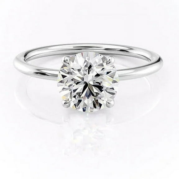 Solitaire Jewels 2.00Ct Round Moissanite Diamond Solitaire Engagement Ring 14K Gold