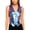 Blue, variant on Women's Metallic Sleeveless Vest V Neck Button Front Cropped Waistcoat for Night Out Clubwear Black M