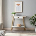 thumbnail image 4 of Leick Home Empiria Wood and Metal Console Table with Drawer, White/Gold, 4 of 24