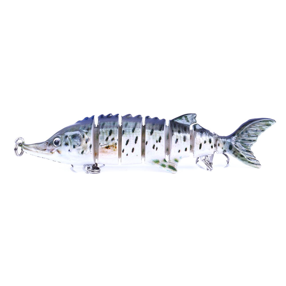 HENGJIA Fishing Lures, 6pcs Large Multi Jointed Fish Fishing Kits Slow Sinking Lifelike Swimbait Freshwater and Saltwater for Trout Bass Lures, 4.33"/0.56oz