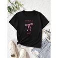 thumbnail image 2 of Summer Girls Casual Cute Bow Printed Short Sleeve T-ShirtFather's Day, Mother's Day, New Year, SprinCamisetas para mujer, lindas camisetas con estampado gráfico, de manga corta, estilo casual, para ve, 2 of 7