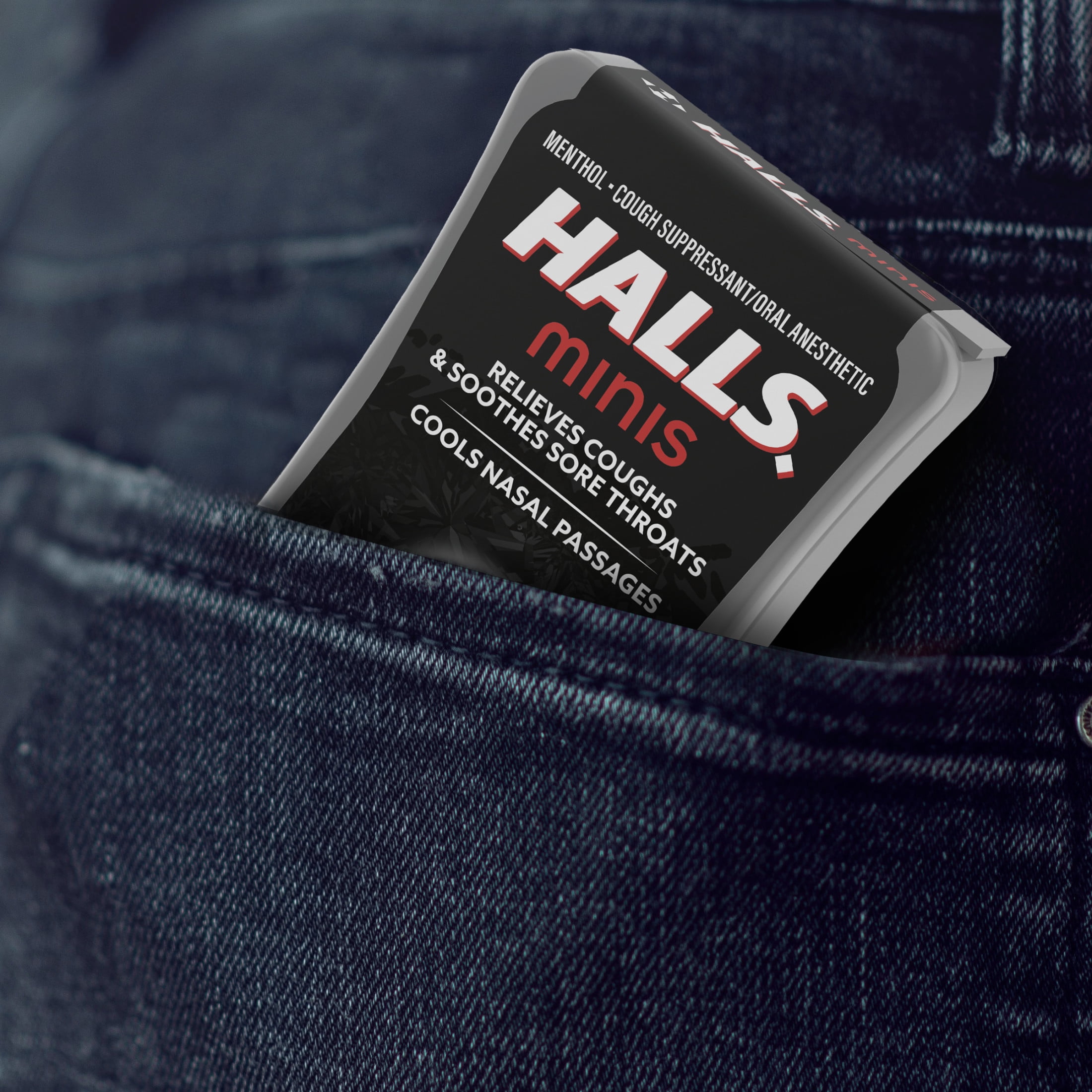 HALLS Minis Cherry Flavor Sugar Free Cough Drops, 24 Drops