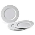 thumbnail image 5 of " OCCASIONS " 80 Plates Pack,(40 Guests) Extra Heavyweight Vintage Wedding Disposable / Reusable Plastic Plates 40 x 11'' Dinner + 40 x 8.25'' Salad / Dessert Plate (Chatesau Light Gray), 5 of 5