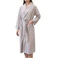 thumbnail image 2 of ZHUGeLI Plus Size Robes for Women Casual Long Sleeve Lightweight Fashion Winter Spa Comfy Sleepwear Comfort Home Wear Belt Women's Robes on Sale or Clearance, 2 of 4