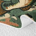 thumbnail image 5 of Erosebridal Cartoon Pike Fish Boys Girls Quilt King, Green Camouflage King Coverlet Set, 3pcs, 5 of 7