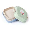 thumbnail image 1 of 1Pc Wheat Straw Fiber Kids Lunch Box Double Layer Mini Food Container #Light Green Lid, 1 of 2