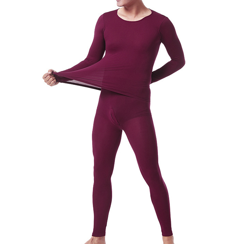 HRSR Men Seamless Elastic Thermals Inner Wear Constant Temperature Ultrathin Underwear Suit Top