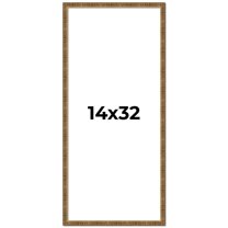 14x32 Frame Gold Kingsley Distressed Solid Wood Picture Frame Width 0.75 Inches | Interior Frame