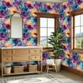 thumbnail image 4 of Peel and Stick Wallpaper 23.6in x 9.8ft Colorful Abstract Floral Watercolor Ink Effect Vibrant Petals Contact Paper Vinyl Self-Adhesive Removable Wall Paper for Bedroom Cabinet Renter Friendly, 4 of 8