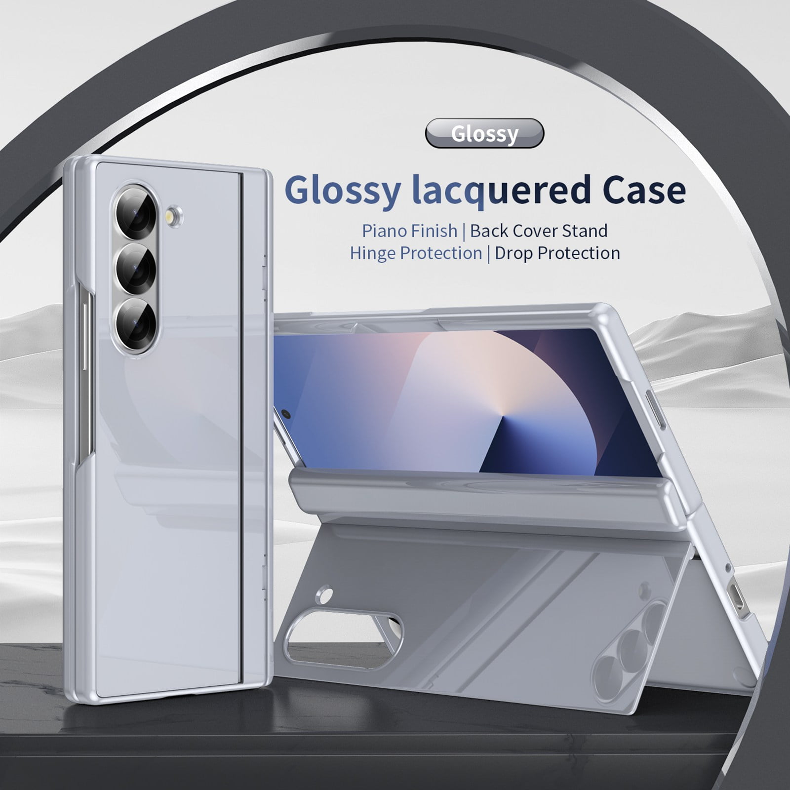 ELEHOLD Rugged Case for Samsung Galaxy Z Fold 5 Case,Built-in Screen Protector Flip Kickstand Hinge Protection Slim Full Body Protective Phone Case for Samsung Galaxy Z Fold 5,Gray
