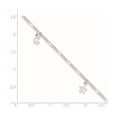 thumbnail image 3 of 925 Sterling Silver Polished Star and Moon Plus 1in Ext. Chain Anklet for Women 9", 3 of 6