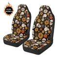 thumbnail image 3 of Uorisanigo 2 Pack Car Seat Covers Set Front Seats Only, Floral Skull Print Auto Accessories Decor, Universal Soft Blanket Cloth Seat Covers Fit for Most Automotive Truck SUV, 3 of 7
