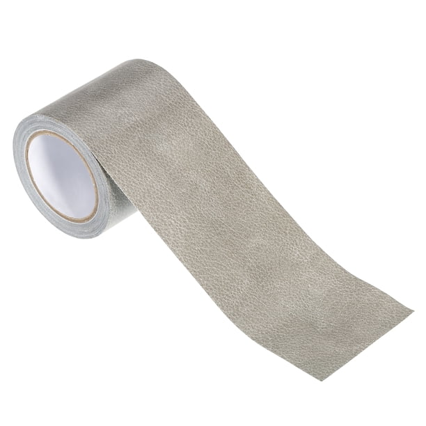 Cinta de reparación de cuero Uxcell 2.2"X15', parche texturizado de cuero autoadhesivo realista, gris