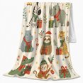 thumbnail image 2 of Safari Animals with Presents and Ornaments, Festive Whimsical Style for Animal Lovers, Holiday Jungle Pattern and Christmas Gift, Cozy Flannel Blanket for Playroom and Family Room, Home Decor, 2 of 9