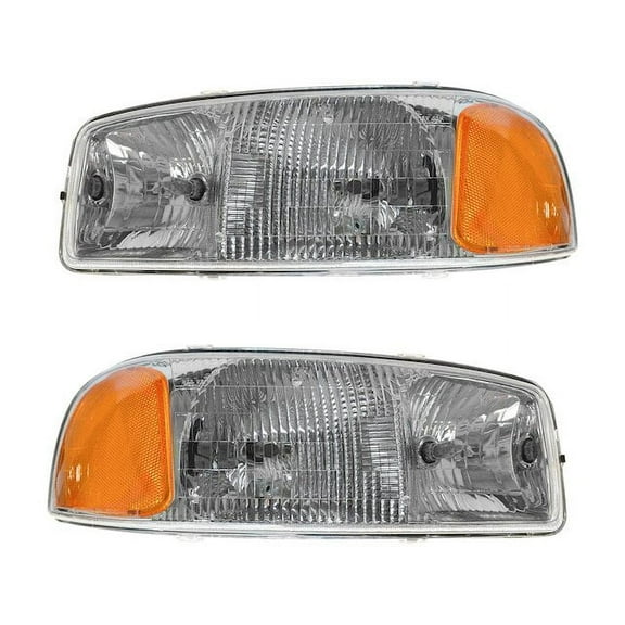 Headlight Assembly Set 2 Piece - Compatible with 2000 - 2006 GMC Yukon XL 2500 2001 2002 2003 2004 2005