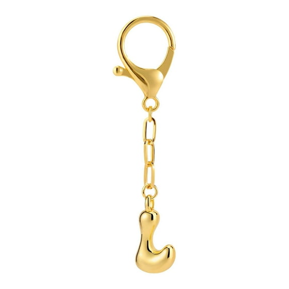 Gold L Letter Keychain Charm Durable Copper Metal Key Ring Accessory For Men Women Everyday Use