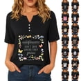 thumbnail image 4 of VNKIDY Womens Vintage Dolly Shirt Short Sleeve V Neck Country Legend Parton Memorial Graphic Tees Casual Country Music Festivals Comfort Fit Fall Tops For Women,Size M, 4 of 7