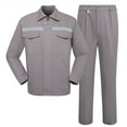 thumbnail image 2 of Penkiiy Unisex Work Suit With Long Sleeves Coat Jacket And Reflective Pants Color Blocking Set XL Gray, 2 of 9