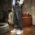 thumbnail image 4 of Pantalones vaqueros grises para hombre, pantalones vaqueros para hombre, pantalones cargo negros de pierna ancha, holgados para primavera y otoño, moda 2024, estilo callejero japonés, coreano, tallas, 4 of 5