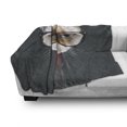 thumbnail image 3 of Cat Soft Flannel Fleece Blanket, Hipster Feline with Giant Head Plaid Shirt and Greyscale Background Funny Illustration, Cozy Plush for Indoor and Outdoor Use, 60" x 80", Multicolor, by Ambesonne, 3 of 6