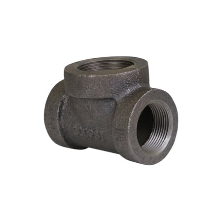 Supply Giant 1-1/4 x 1 x 1-1/2 BLack Pipe Fitting Reducing Tee Cast Iron