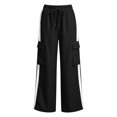 thumbnail image 2 of BXJX Boys Cargo Pants, Multi Pocket Straight‑Leg Side Stripe Elastic Waist Casual Trousers Black Size 15-16 T, 2 of 8