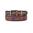 thumbnail image 5 of Leather Dog Collar Medium Size Western Style Heavy Duty Hand Tooled Adjustable Padded Soft for Small Puppies and Big Dogs 10AB139-M, 5 of 12