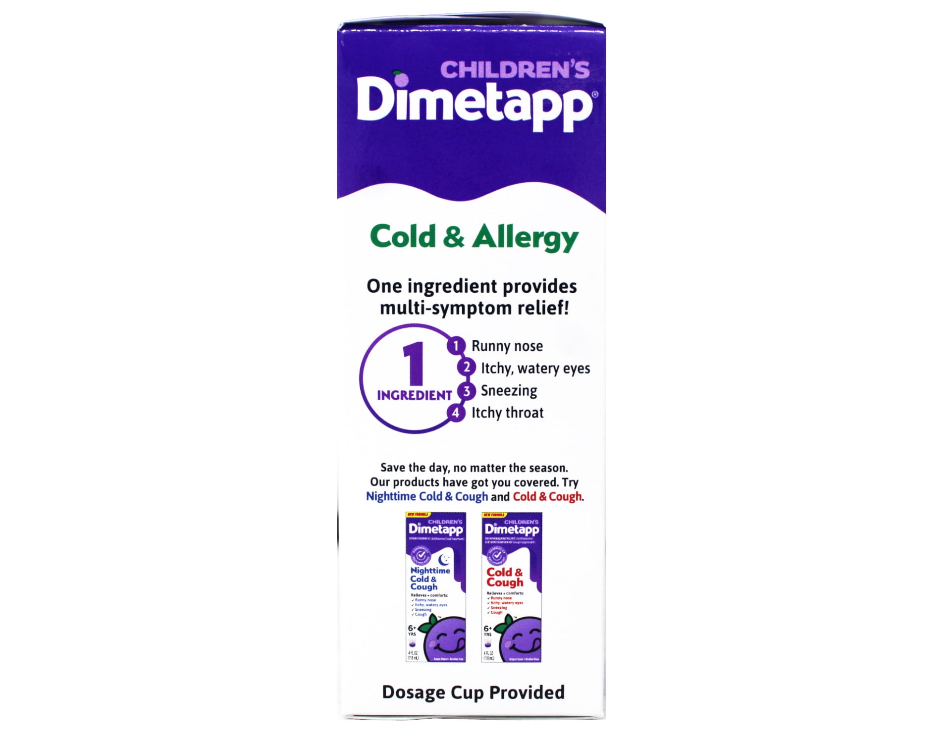 4 Pack Dimetapp Children's Cold & Allergy Cold Grape Flavor 4 Oz Each