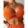 thumbnail image 3 of Women's Two Piece Swimsuit Twist Front High Waisted Bikini Sets Bathing Suits, 3 of 5